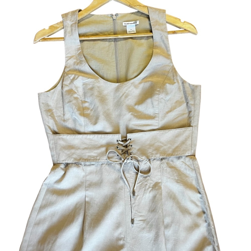Club Monaco Beige Sleeveless Linen Blend Jumpsuit - Picture 7 of 16